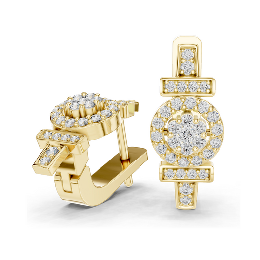 0.448 CT Lab Diamond Female Symbol Earrings | Round Brilliant Cut | 10KT, 14KT, 18KT Gold & 925 Silver with Moissanite | Rose, Yellow, White Gold | Empowerment Jewelry