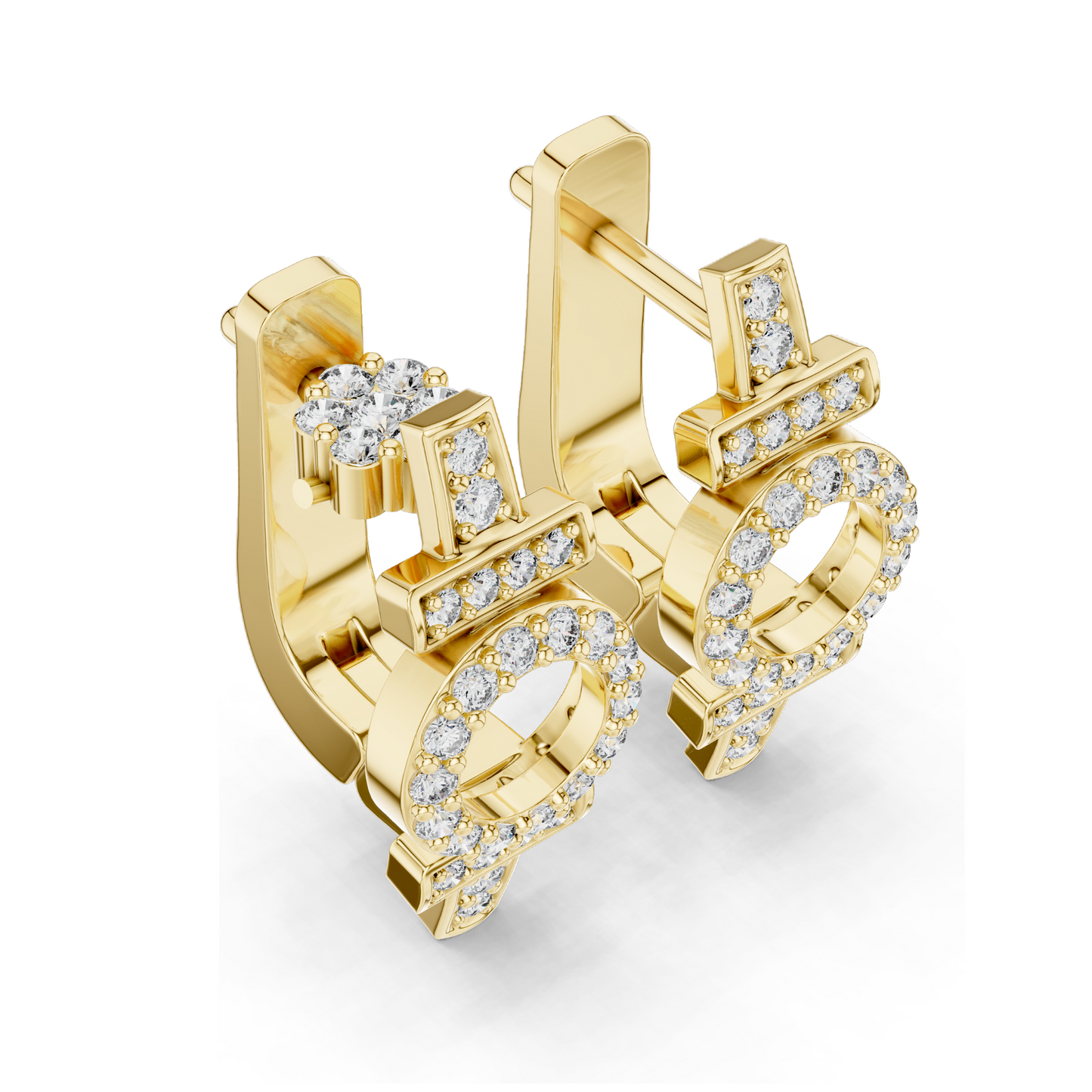 0.448 CT Lab Diamond Female Symbol Earrings | Round Brilliant Cut | 10KT, 14KT, 18KT Gold & 925 Silver with Moissanite | Rose, Yellow, White Gold | Empowerment Jewelry
