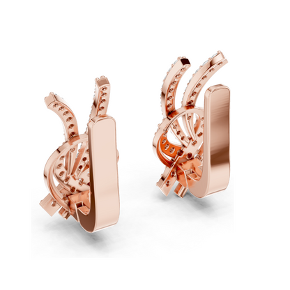 0.512 CT Lab Grown Diamond Crossover Earrings | Round Brilliant Cut | 18KT, 14KT, 10KT Gold & 925 Silver with Moissanite | White, Yellow, Rose Gold Options