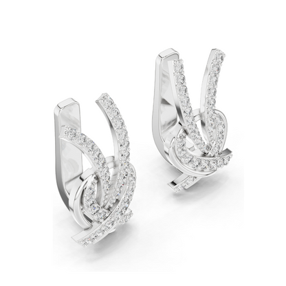 0.512 CT Lab Grown Diamond Crossover Earrings | Round Brilliant Cut | 18KT, 14KT, 10KT Gold & 925 Silver with Moissanite | White, Yellow, Rose Gold Options
