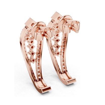 0.502 CT Lab Diamond Designer Drop Earrings | Round Brilliant Cut | 18KT, 14KT, 10KT Gold & 925 Silver | Rose, Yellow, White Gold | Luxury Statement Ear Jewelry
