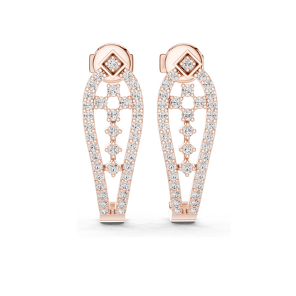 0.502 CT Lab Diamond Designer Drop Earrings | Round Brilliant Cut | 18KT, 14KT, 10KT Gold & 925 Silver | Rose, Yellow, White Gold | Luxury Statement Ear Jewelry