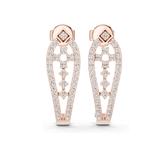 0.502 CT Lab Diamond Designer Drop Earrings | Round Brilliant Cut | 18KT, 14KT, 10KT Gold & 925 Silver | Rose, Yellow, White Gold | Luxury Statement Ear Jewelry
