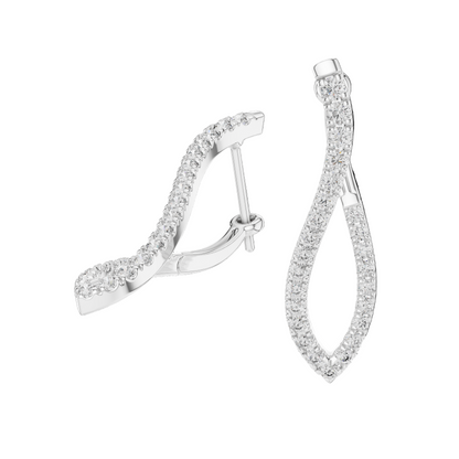 0.808 CT Diamond Infinity Twist Earrings | VVS-VS EF Clarity | 18KT, 14KT, 10KT Gold & 925 Silver | Rose, Yellow, White Gold & Moissanite Options