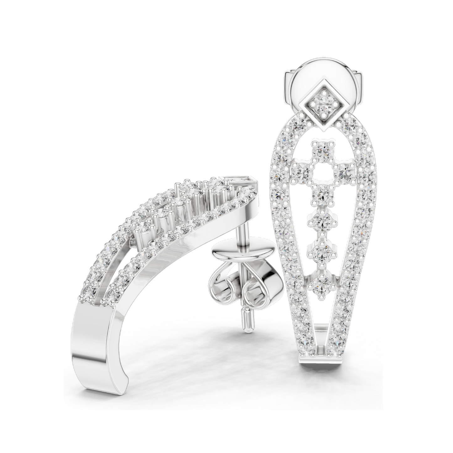 0.502 CT Lab Diamond Designer Drop Earrings | Round Brilliant Cut | 18KT, 14KT, 10KT Gold & 925 Silver | Rose, Yellow, White Gold | Luxury Statement Ear Jewelry
