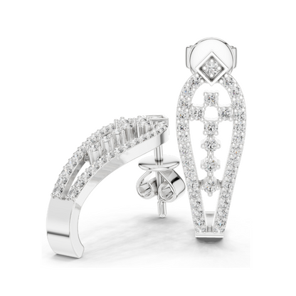 0.502 CT Lab Diamond Designer Drop Earrings | Round Brilliant Cut | 18KT, 14KT, 10KT Gold & 925 Silver | Rose, Yellow, White Gold | Luxury Statement Ear Jewelry