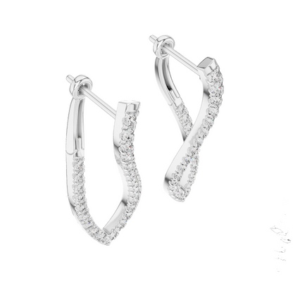 0.808 CT Diamond Infinity Twist Earrings | VVS-VS EF Clarity | 18KT, 14KT, 10KT Gold & 925 Silver | Rose, Yellow, White Gold & Moissanite Options