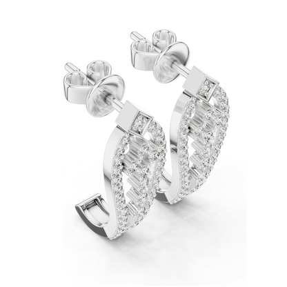 0.502 CT Lab Diamond Designer Drop Earrings | Round Brilliant Cut | 18KT, 14KT, 10KT Gold & 925 Silver | Rose, Yellow, White Gold | Luxury Statement Ear Jewelry