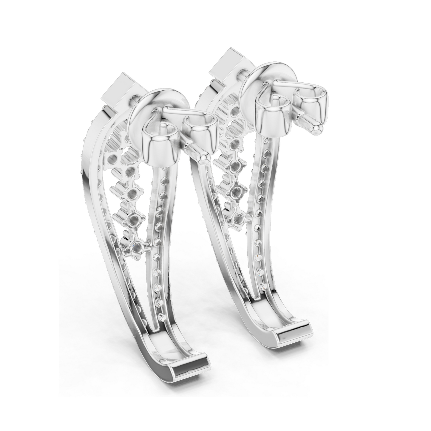 0.502 CT Lab Diamond Designer Drop Earrings | Round Brilliant Cut | 18KT, 14KT, 10KT Gold & 925 Silver | Rose, Yellow, White Gold | Luxury Statement Ear Jewelry