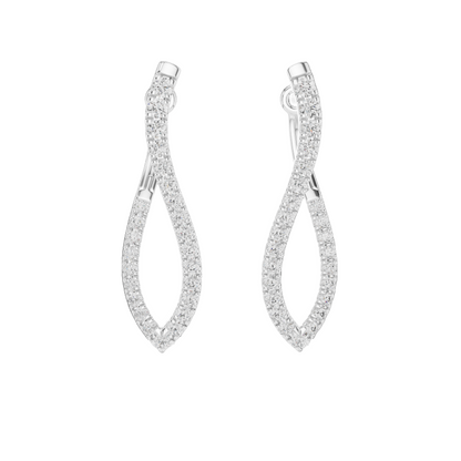 0.808 CT Diamond Infinity Twist Earrings | VVS-VS EF Clarity | 18KT, 14KT, 10KT Gold & 925 Silver | Rose, Yellow, White Gold & Moissanite Options