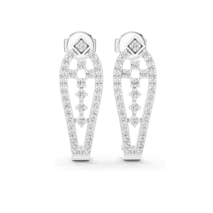 0.502 CT Lab Diamond Designer Drop Earrings | Round Brilliant Cut | 18KT, 14KT, 10KT Gold & 925 Silver | Rose, Yellow, White Gold | Luxury Statement Ear Jewelry