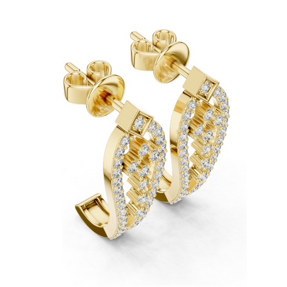 0.502 CT Lab Diamond Designer Drop Earrings | Round Brilliant Cut | 18KT, 14KT, 10KT Gold & 925 Silver | Rose, Yellow, White Gold | Luxury Statement Ear Jewelry