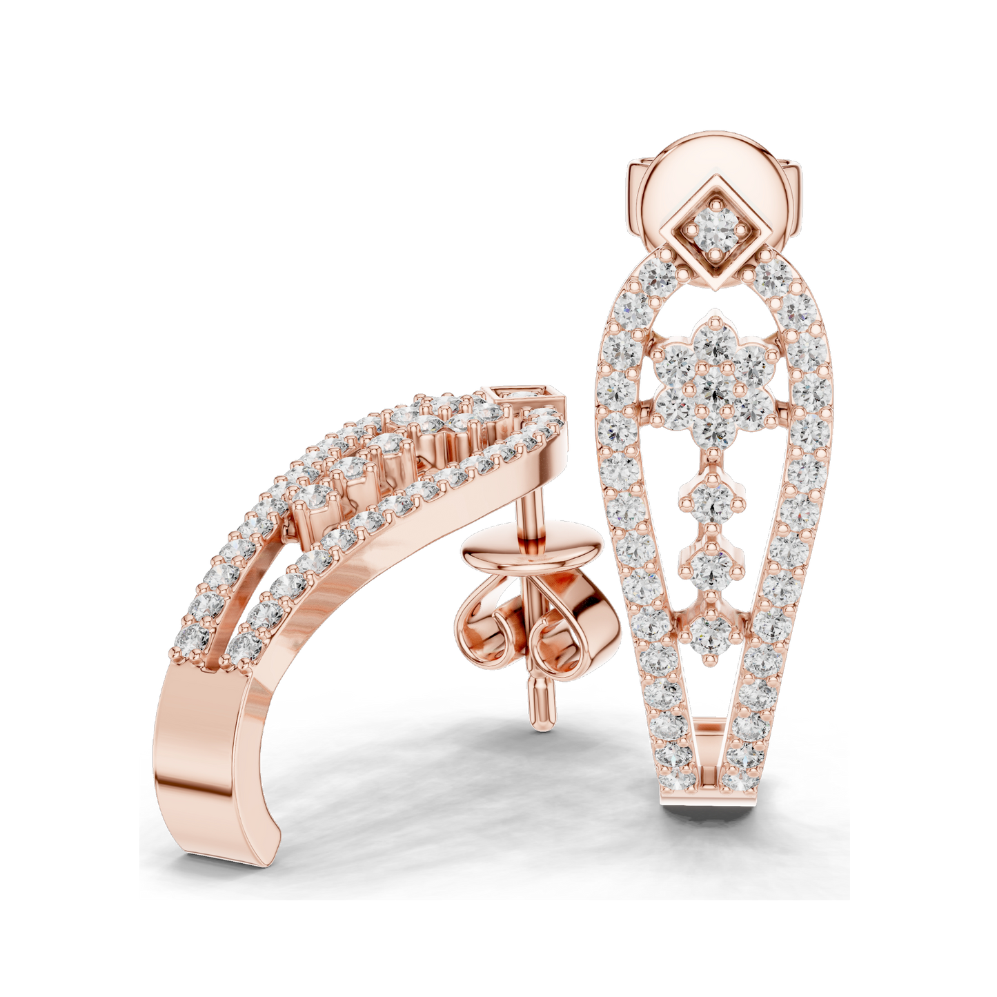0.55 CT Lab-Created Diamond Earrings | VVS-VS-EF CVD Diamonds | 18KT, 14KT, 10KT Gold & 925 Silver | Moissanite Option | Rose, Yellow, White Gold