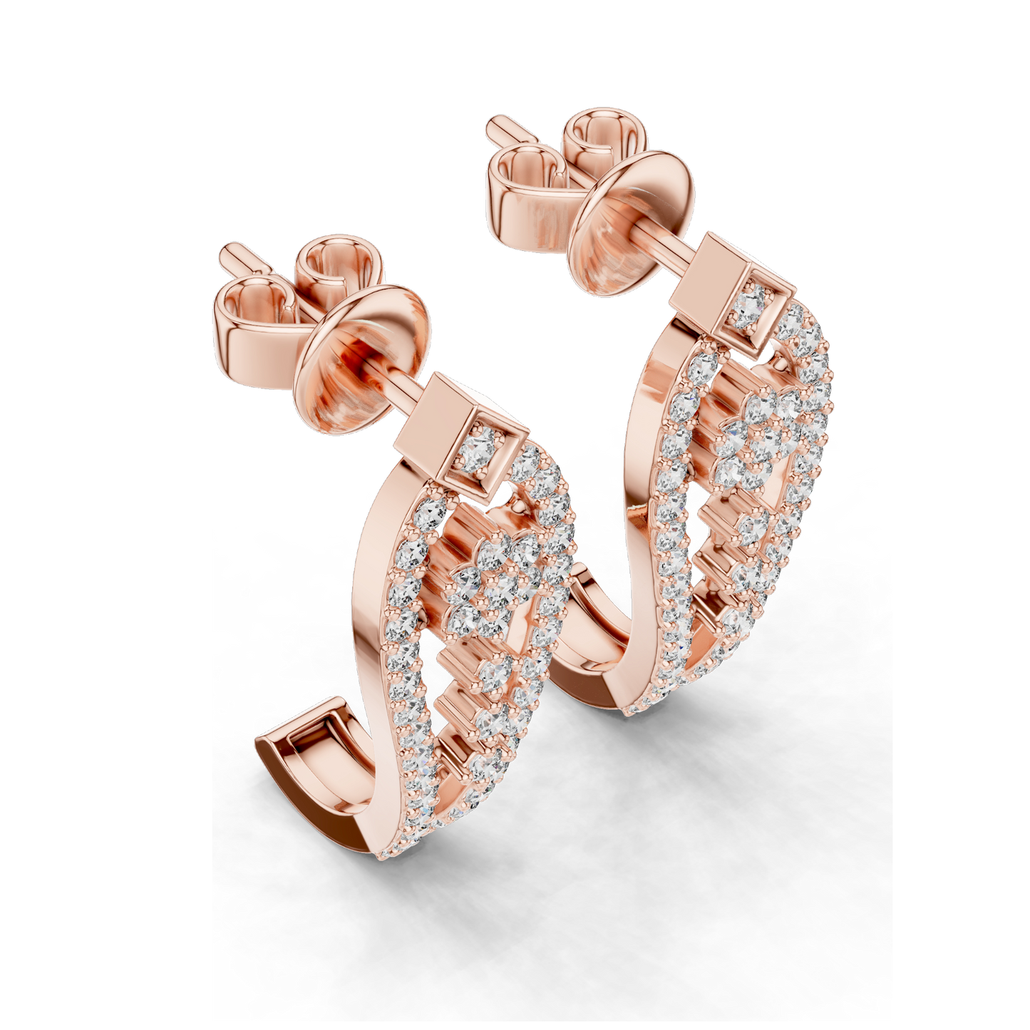 0.55 CT Lab-Created Diamond Earrings | VVS-VS-EF CVD Diamonds | 18KT, 14KT, 10KT Gold & 925 Silver | Moissanite Option | Rose, Yellow, White Gold