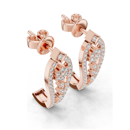 0.55 CT Lab-Created Diamond Earrings | VVS-VS-EF CVD Diamonds | 18KT, 14KT, 10KT Gold & 925 Silver | Moissanite Option | Rose, Yellow, White Gold