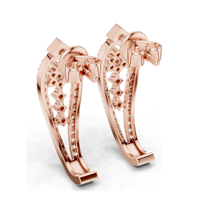 0.55 CT Lab-Created Diamond Earrings | VVS-VS-EF CVD Diamonds | 18KT, 14KT, 10KT Gold & 925 Silver | Moissanite Option | Rose, Yellow, White Gold