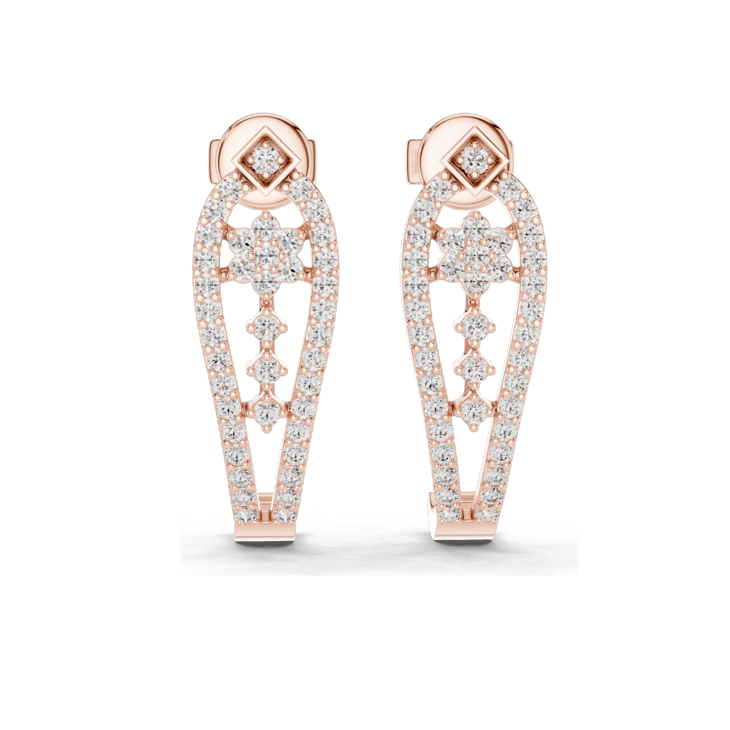 0.55 CT Lab-Created Diamond Earrings | VVS-VS-EF CVD Diamonds | 18KT, 14KT, 10KT Gold & 925 Silver | Moissanite Option | Rose, Yellow, White Gold