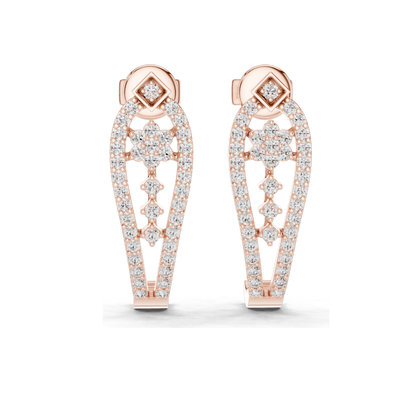 0.55 CT Lab-Created Diamond Earrings | VVS-VS-EF CVD Diamonds | 18KT, 14KT, 10KT Gold & 925 Silver | Moissanite Option | Rose, Yellow, White Gold