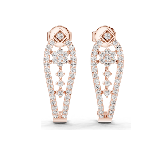 0.55 CT Lab-Created Diamond Earrings | VVS-VS-EF CVD Diamonds | 18KT, 14KT, 10KT Gold & 925 Silver | Moissanite Option | Rose, Yellow, White Gold