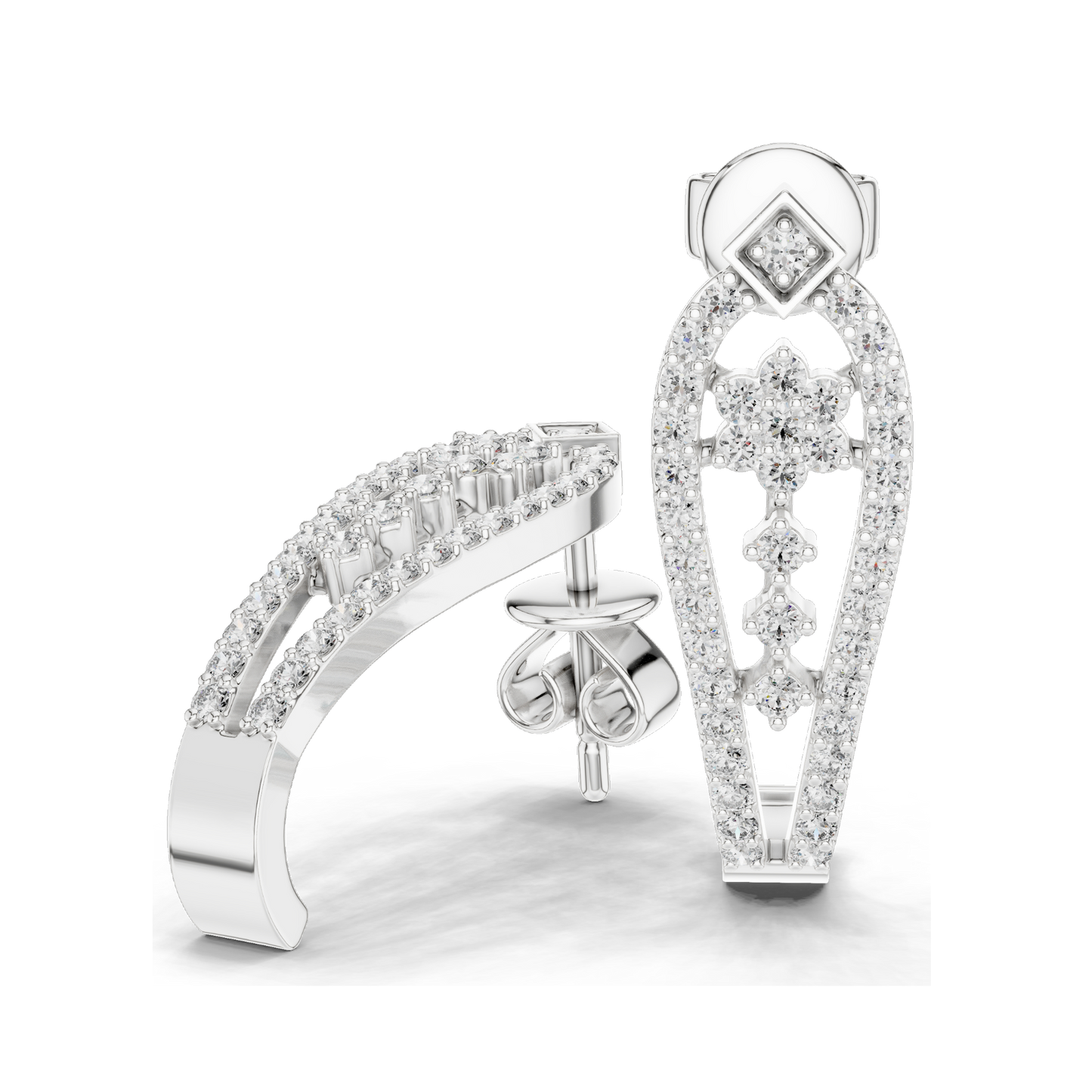 0.55 CT Lab-Created Diamond Earrings | VVS-VS-EF CVD Diamonds | 18KT, 14KT, 10KT Gold & 925 Silver | Moissanite Option | Rose, Yellow, White Gold