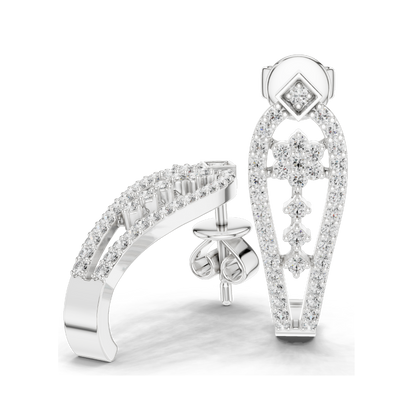 0.55 CT Lab-Created Diamond Earrings | VVS-VS-EF CVD Diamonds | 18KT, 14KT, 10KT Gold & 925 Silver | Moissanite Option | Rose, Yellow, White Gold