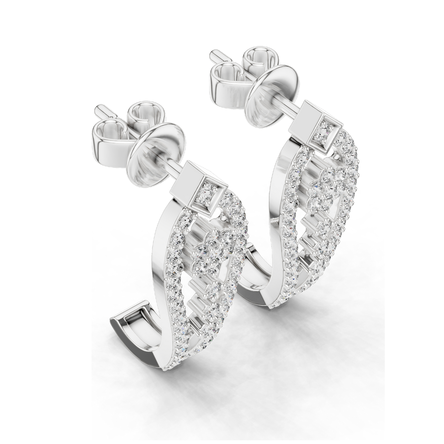 0.55 CT Lab-Created Diamond Earrings | VVS-VS-EF CVD Diamonds | 18KT, 14KT, 10KT Gold & 925 Silver | Moissanite Option | Rose, Yellow, White Gold