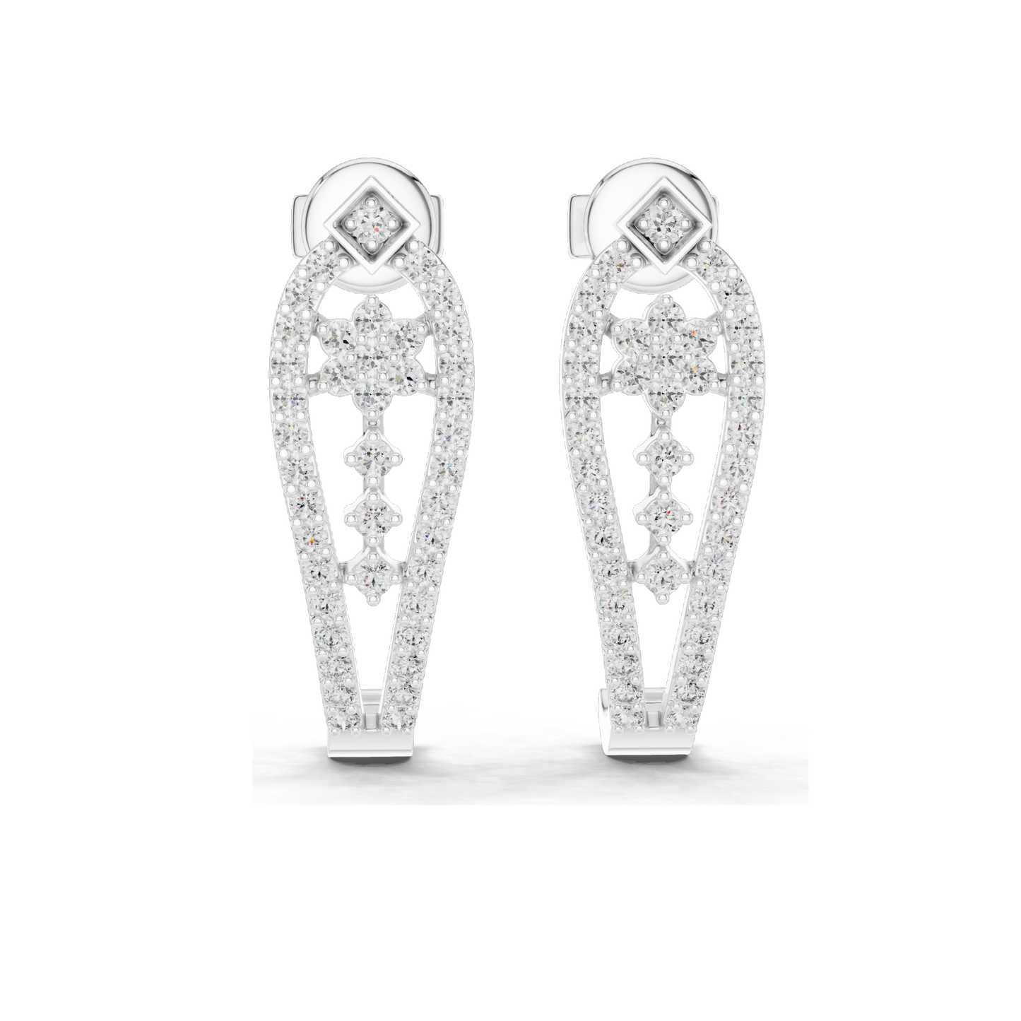 0.55 CT Lab-Created Diamond Earrings | VVS-VS-EF CVD Diamonds | 18KT, 14KT, 10KT Gold & 925 Silver | Moissanite Option | Rose, Yellow, White Gold