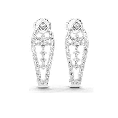0.55 CT Lab-Created Diamond Earrings | VVS-VS-EF CVD Diamonds | 18KT, 14KT, 10KT Gold & 925 Silver | Moissanite Option | Rose, Yellow, White Gold