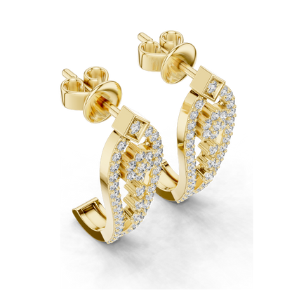 0.55 CT Lab-Created Diamond Earrings | VVS-VS-EF CVD Diamonds | 18KT, 14KT, 10KT Gold & 925 Silver | Moissanite Option | Rose, Yellow, White Gold