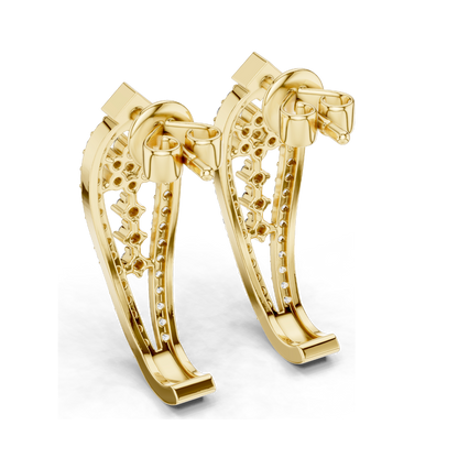 0.55 CT Lab-Created Diamond Earrings | VVS-VS-EF CVD Diamonds | 18KT, 14KT, 10KT Gold & 925 Silver | Moissanite Option | Rose, Yellow, White Gold