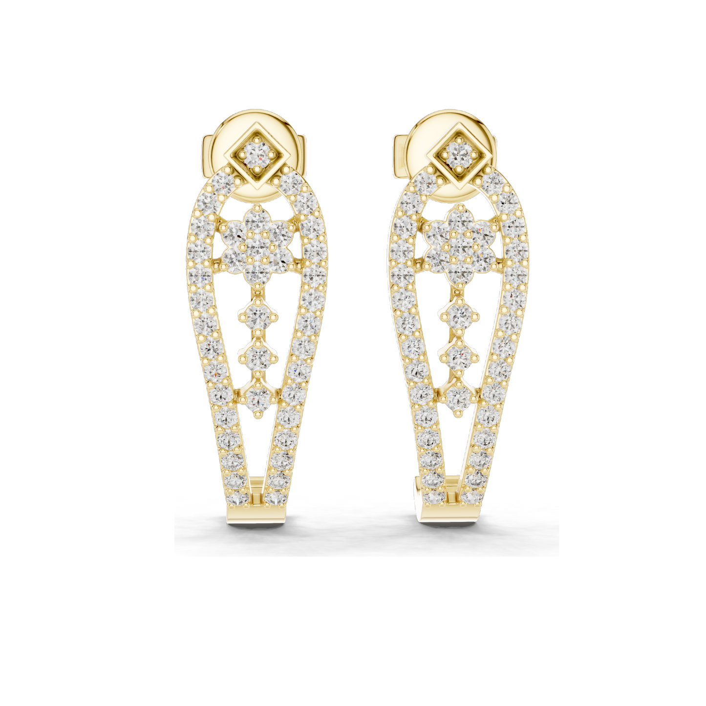 0.55 CT Lab-Created Diamond Earrings | VVS-VS-EF CVD Diamonds | 18KT, 14KT, 10KT Gold & 925 Silver | Moissanite Option | Rose, Yellow, White Gold