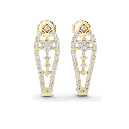 0.55 CT Lab-Created Diamond Earrings | VVS-VS-EF CVD Diamonds | 18KT, 14KT, 10KT Gold & 925 Silver | Moissanite Option | Rose, Yellow, White Gold