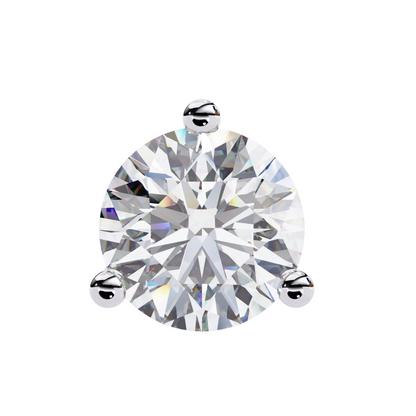 1.50CT Each Lab Diamond Stud Earrings in 14K/18K/10K Gold or Silver | Round Brilliant Cut Solitaire | Classic Three-Prong Setting