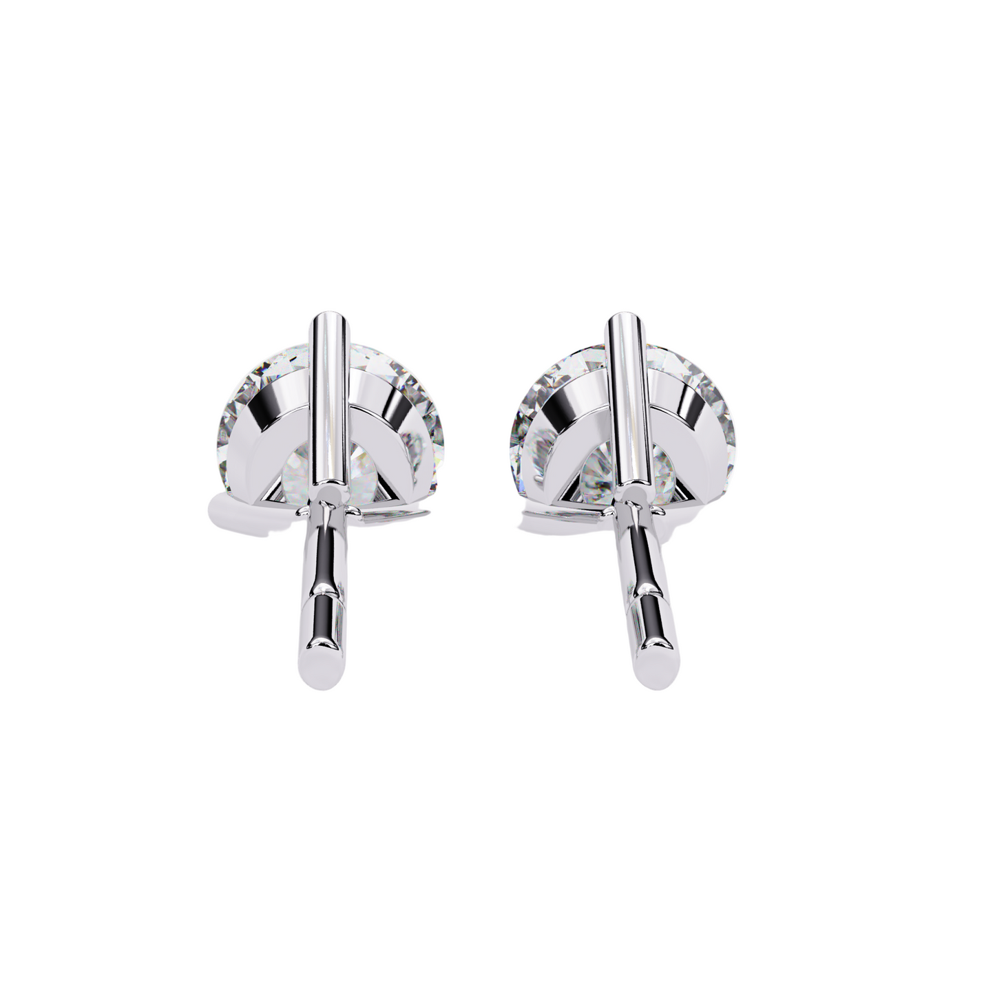 1.50CT Each Lab Diamond Stud Earrings in 14K/18K/10K Gold or Silver | Round Brilliant Cut Solitaire | Classic Three-Prong Setting