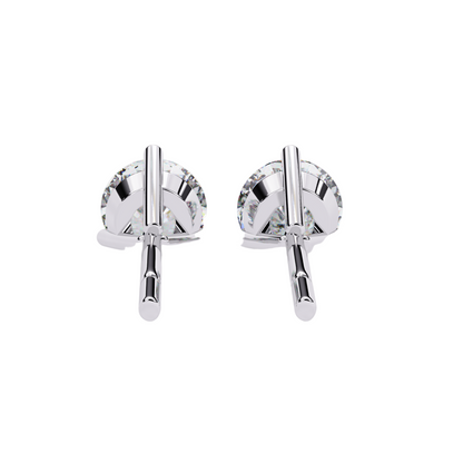1.50CT Each Lab Diamond Stud Earrings in 14K/18K/10K Gold or Silver | Round Brilliant Cut Solitaire | Classic Three-Prong Setting