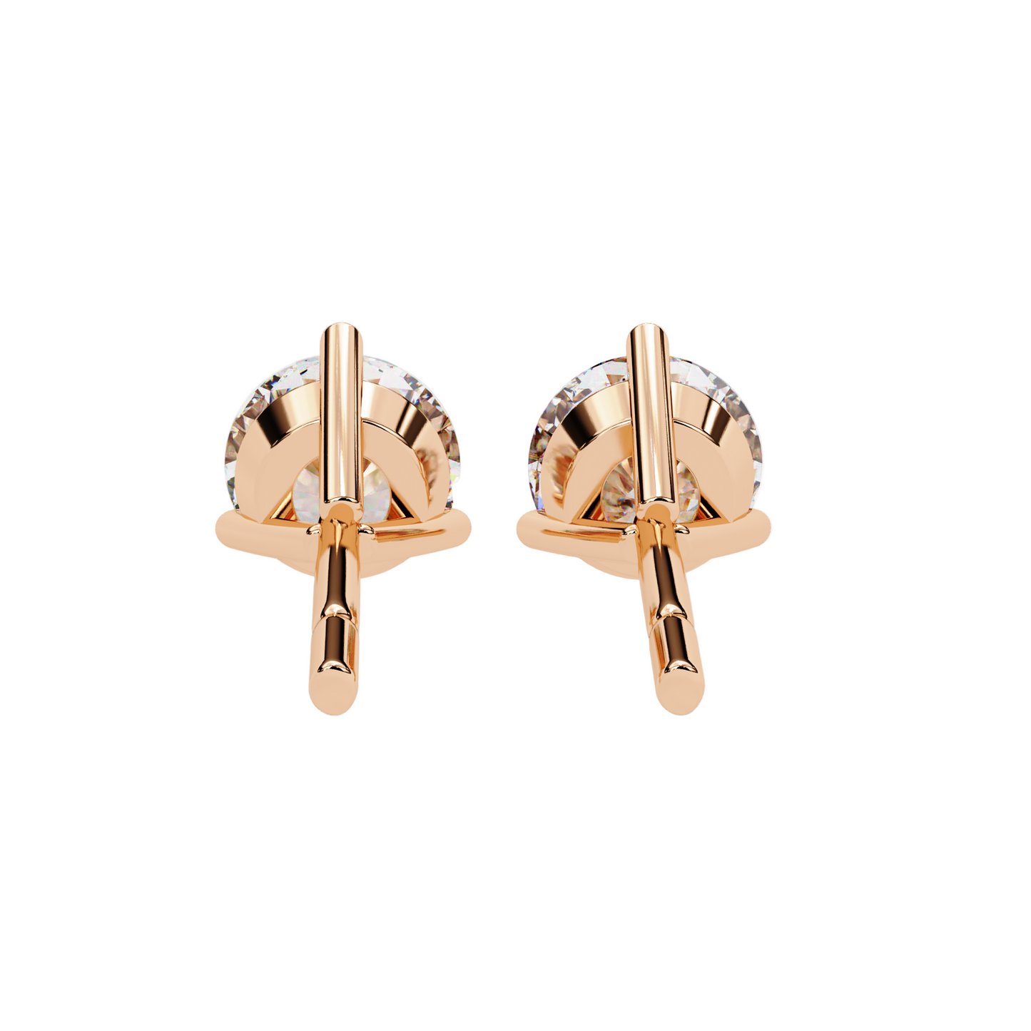 1.50CT Each Lab Diamond Stud Earrings in 14K/18K/10K Gold or Silver | Round Brilliant Cut Solitaire | Classic Three-Prong Setting
