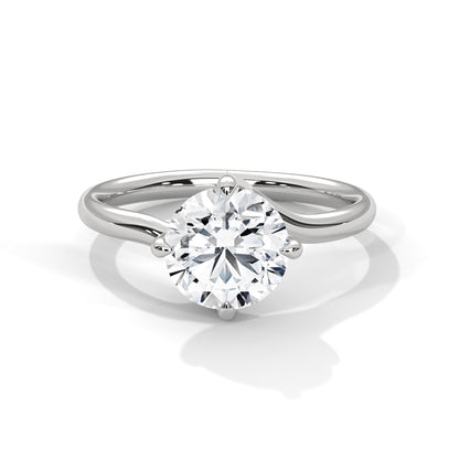 Round Solitaire Diamond Engagement Ring – 10K, 14K, 18K White, Yellow & Rose Gold