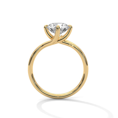 Round Solitaire Diamond Engagement Ring – 10K, 14K, 18K White, Yellow & Rose Gold