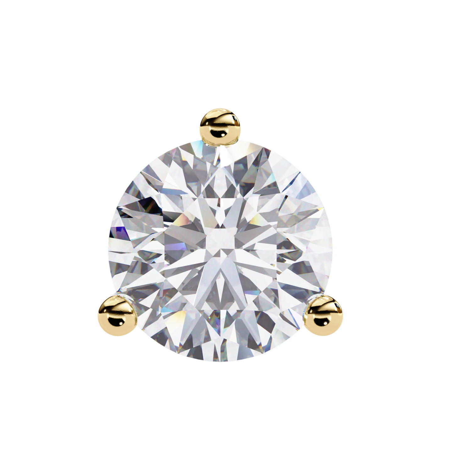 1.50CT Each Lab Diamond Stud Earrings in 14K/18K/10K Gold or Silver | Round Brilliant Cut Solitaire | Classic Three-Prong Setting