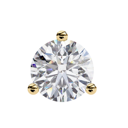 1.50CT Each Lab Diamond Stud Earrings in 14K/18K/10K Gold or Silver | Round Brilliant Cut Solitaire | Classic Three-Prong Setting