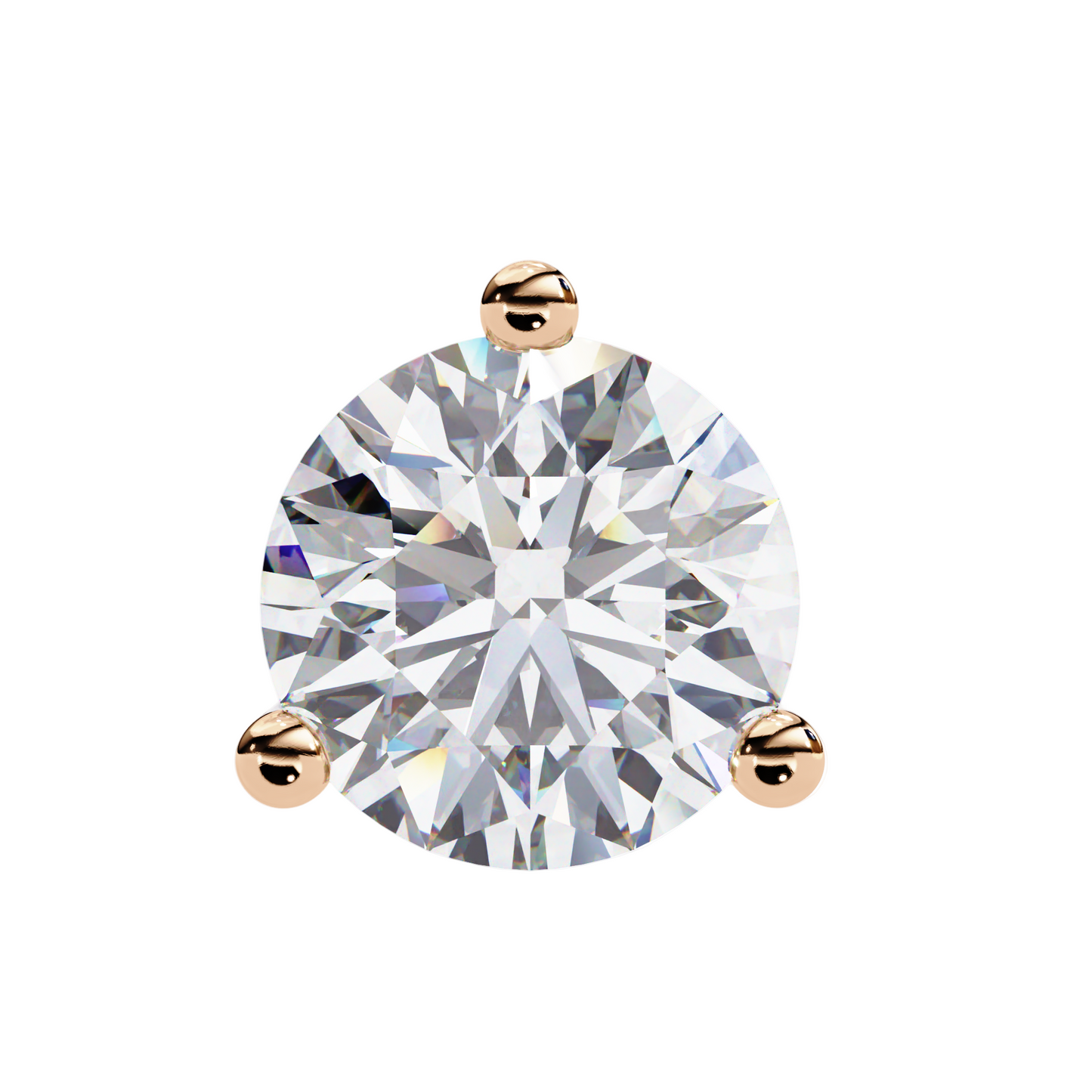 1.50CT Each Lab Diamond Stud Earrings in 14K/18K/10K Gold or Silver | Round Brilliant Cut Solitaire | Classic Three-Prong Setting