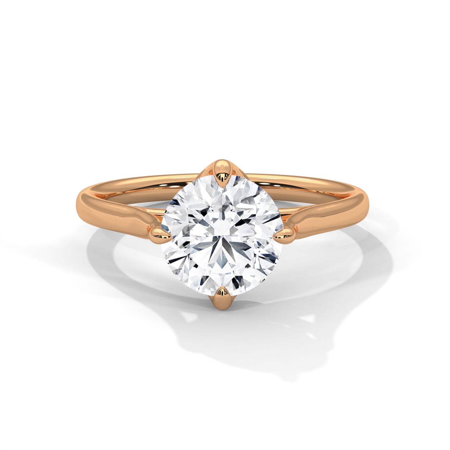 2CT Lab Grown Diamond Solitaire Engagement Ring | VVS Clarity Round Cut |  Solid Gold | Minimalist Lab Diamond Ring | Customizable Gift