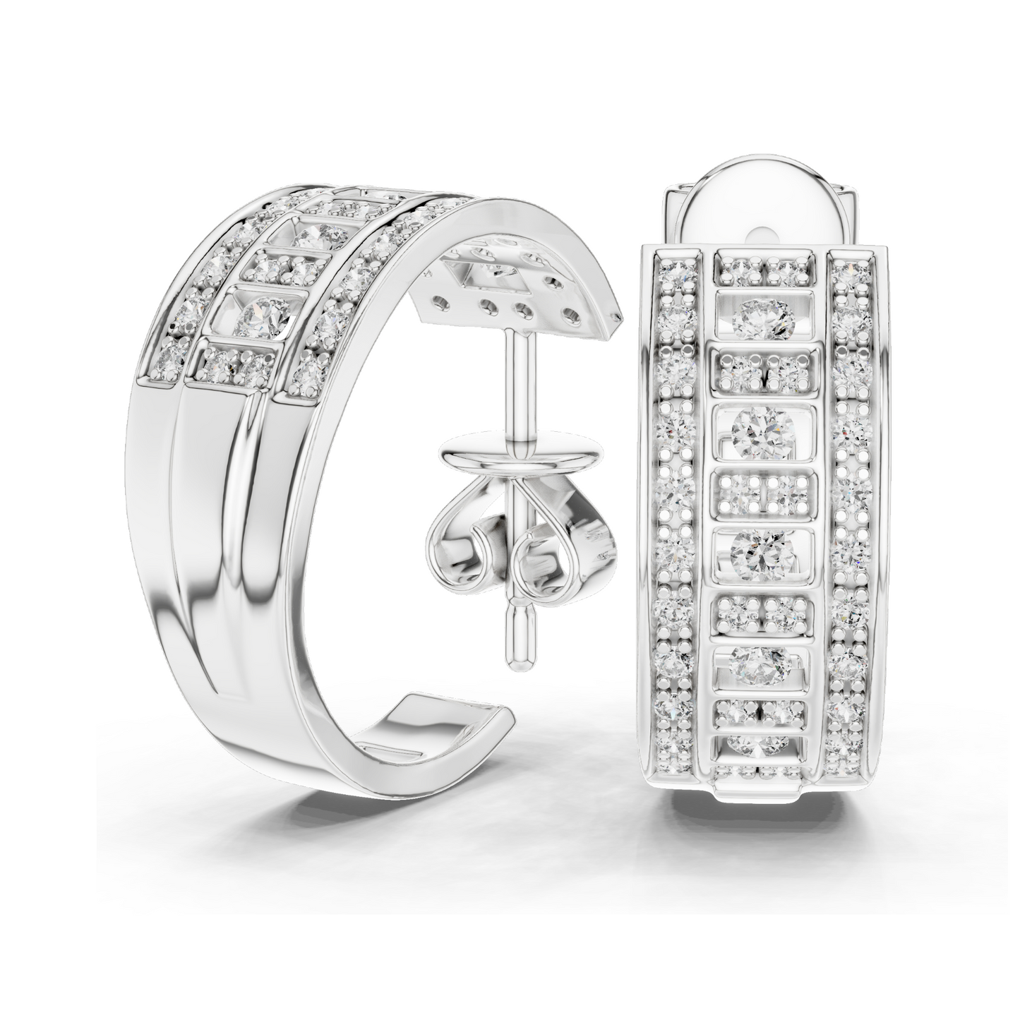 0.608 CT Lab Diamond Earring | Round Brilliant Cut VVS–VS EF CVD | 18KT, 14KT, 10KT Gold & 925 Silver with Moissanite | Rose, Yellow, White Gold