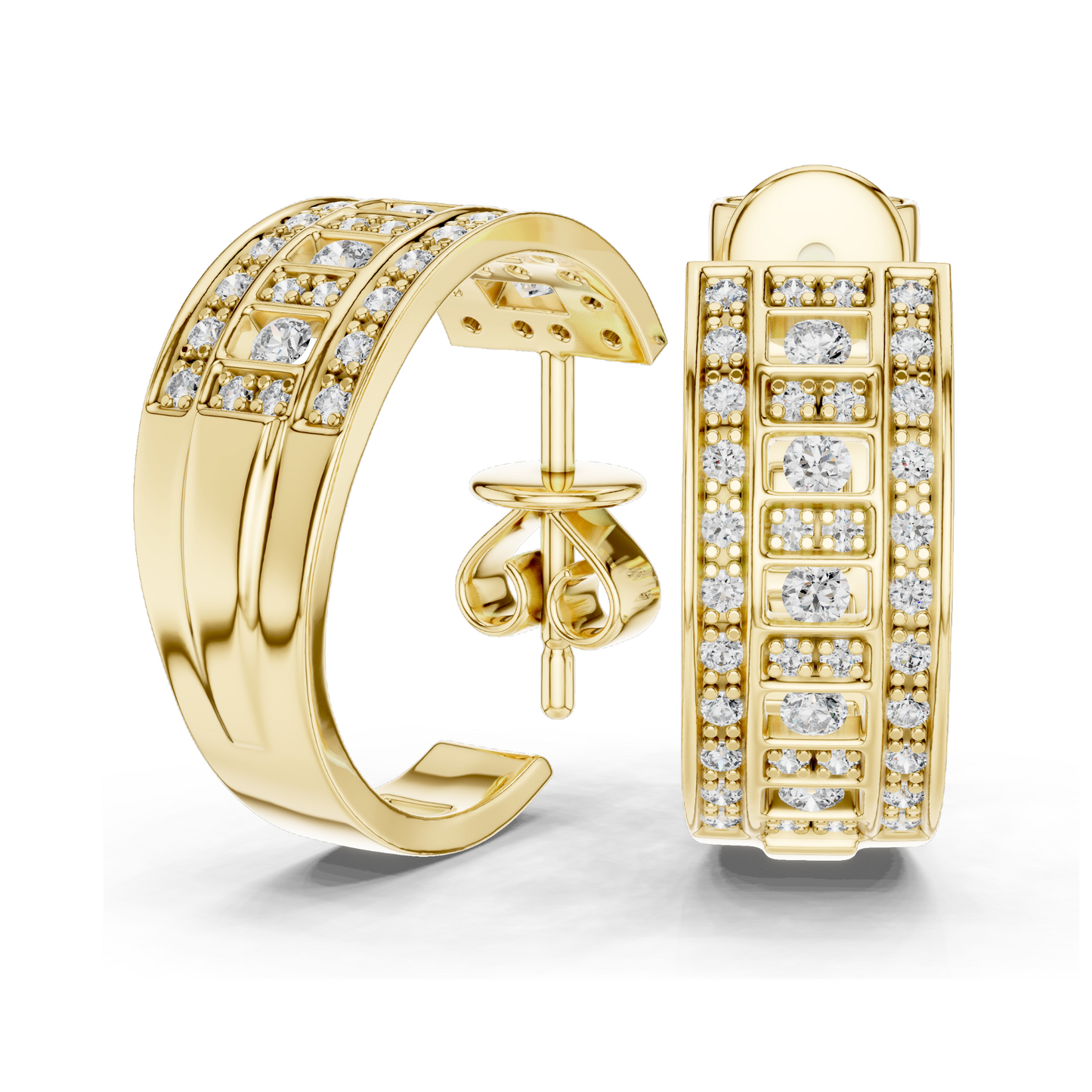 0.608 CT Lab Diamond Earring | Round Brilliant Cut VVS–VS EF CVD | 18KT, 14KT, 10KT Gold & 925 Silver with Moissanite | Rose, Yellow, White Gold