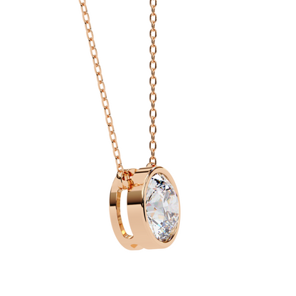1.75 CT Round Lab Diamond Solitaire Pendant Necklace | IGI Certified VVS-EF | 18K & 14K Gold (Rose, Yellow, White)