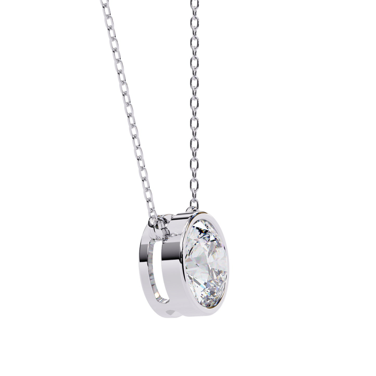 1.75 CT Round Lab Diamond Solitaire Pendant Necklace | IGI Certified VVS-EF | 18K & 14K Gold (Rose, Yellow, White)