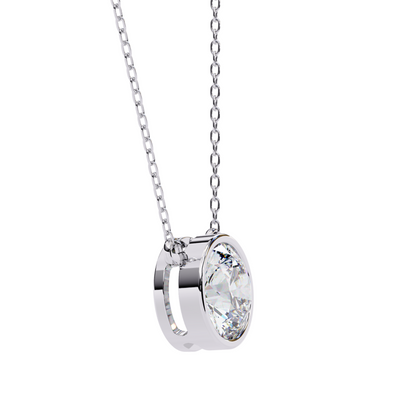 1.75 CT Round Lab Diamond Solitaire Pendant Necklace | IGI Certified VVS-EF | 18K & 14K Gold (Rose, Yellow, White)