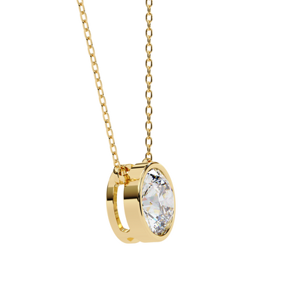 1.75 CT Round Lab Diamond Solitaire Pendant Necklace | IGI Certified VVS-EF | 18K & 14K Gold (Rose, Yellow, White)