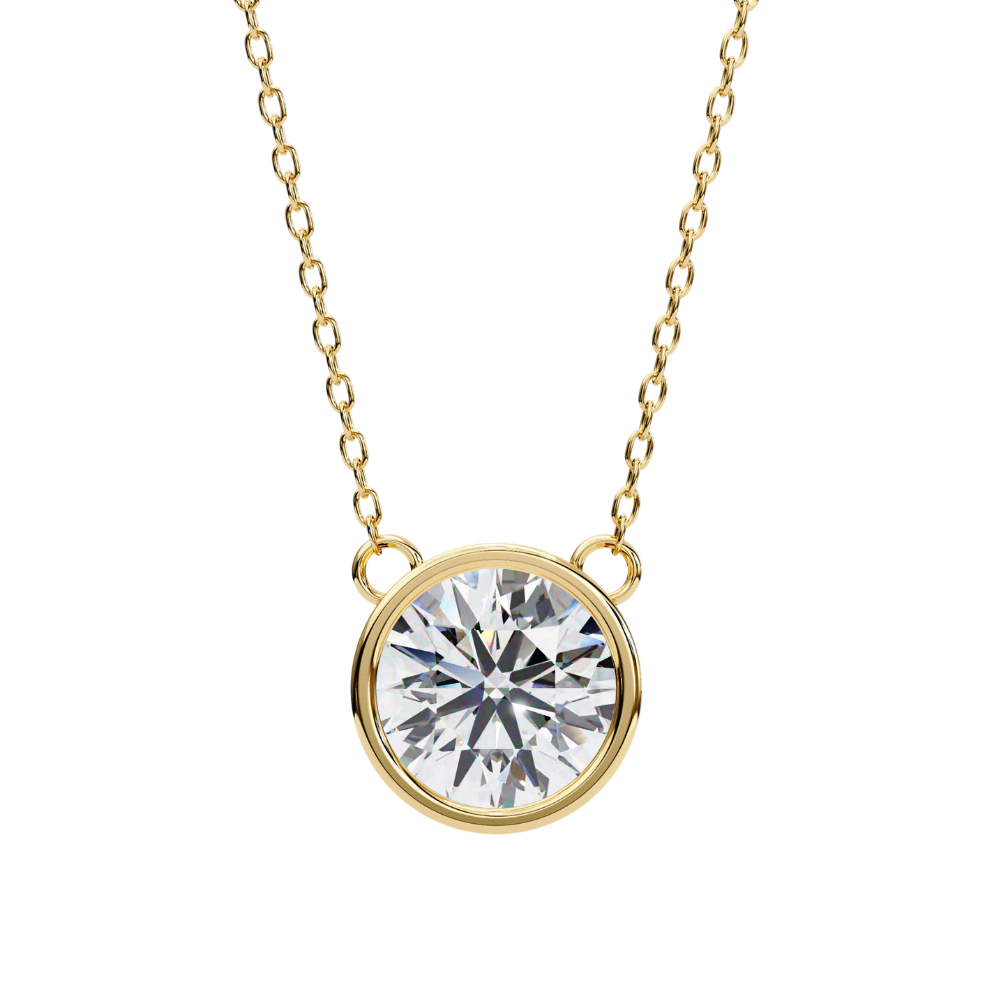 1.75 CT Round Lab Diamond Solitaire Pendant Necklace | IGI Certified VVS-EF | 18K & 14K Gold (Rose, Yellow, White)