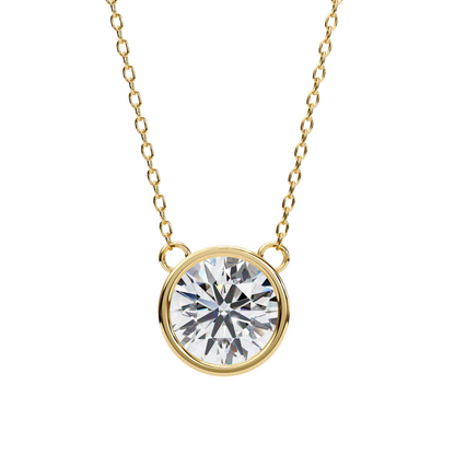 1.75 CT Round Lab Diamond Solitaire Pendant Necklace | IGI Certified VVS-EF | 18K & 14K Gold (Rose, Yellow, White)